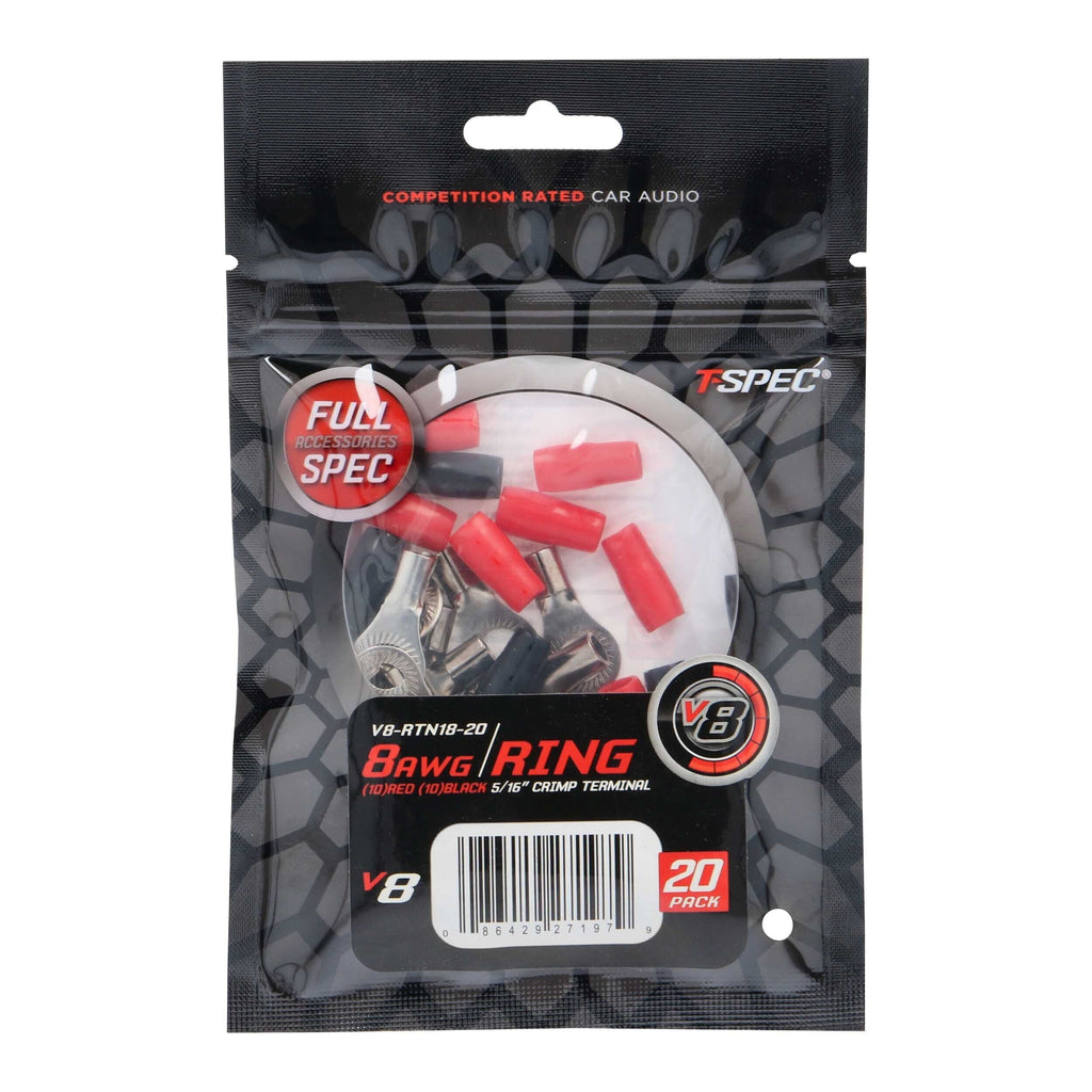 T-SPEC V8-RTN18-20 8 AWG 5/16IN Ring Terminal 20pk - v8 SERIES
