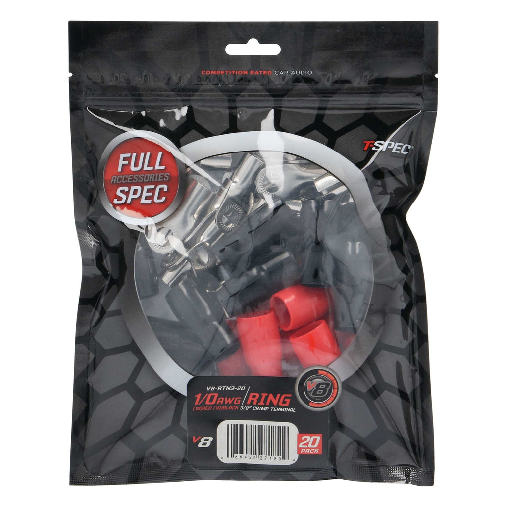 T-SPEC V8-RTN3-20 1/0 AWG 3/8IN Ring Terminal 20pk - v8 SERIES
