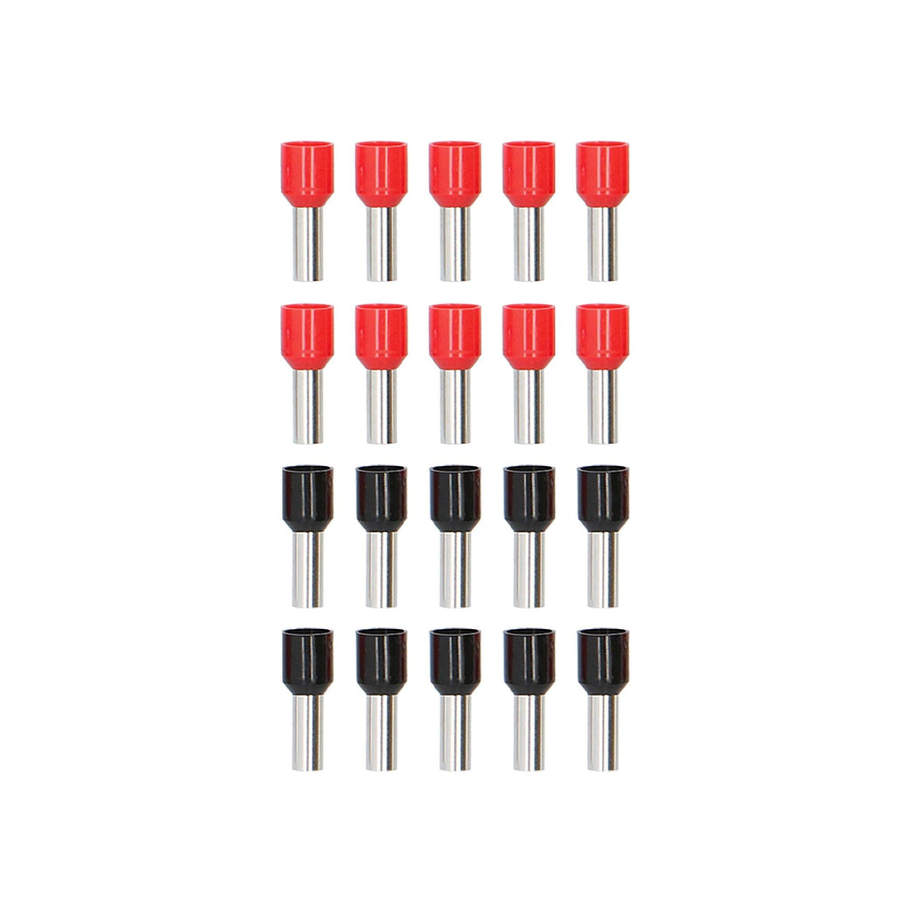 T-SPEC V8GA-FERR 20-Piece Red and Black 8GA Ferrules - Refill Pack