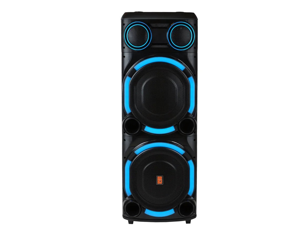 MR DJ VEGAS Double 15" Bluetooth Speaker Dual 15" 3Way Full-Range Powered/Active