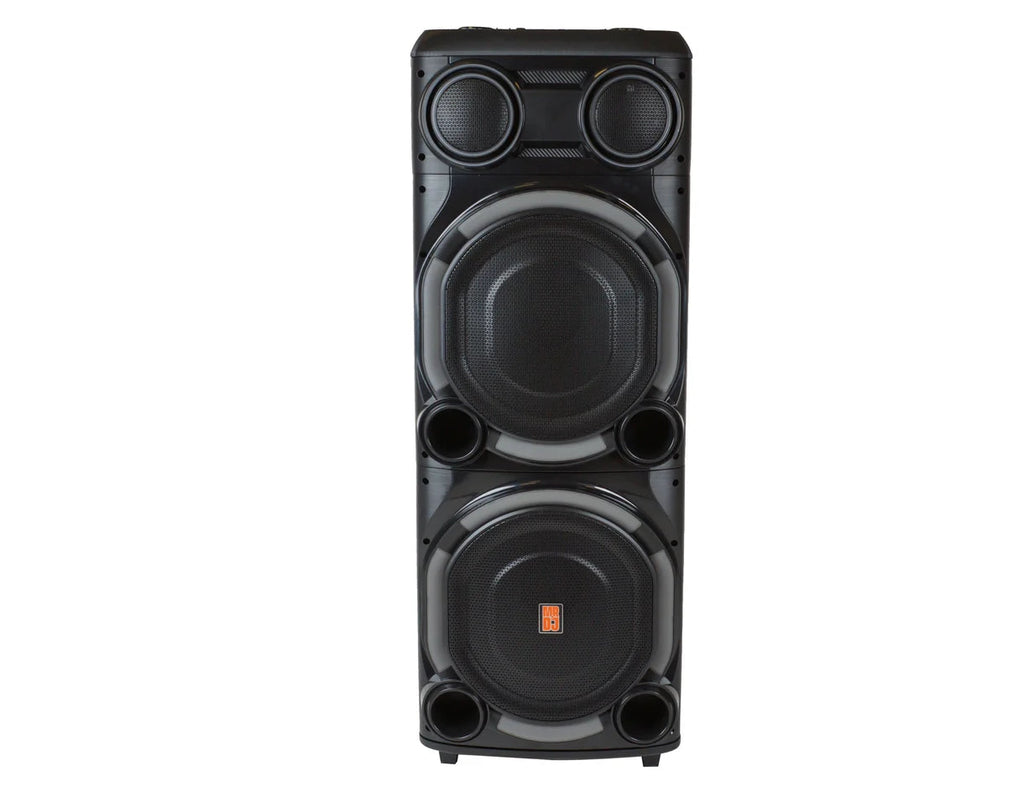 MR DJ VEGAS Double 15" Bluetooth Speaker Professional Dual 15" 3-Way Full-Range Powered/Active DJ PA Multipurpose Live Sound Bluetooth Loudspeaker