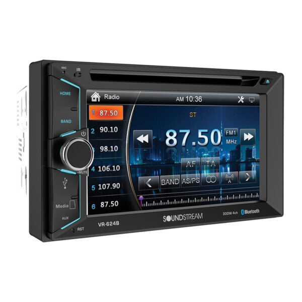 Soundstream VR-624B 6.2” 2-DIN Touchscreen DVD/CD Headunit w/ Bluetooth