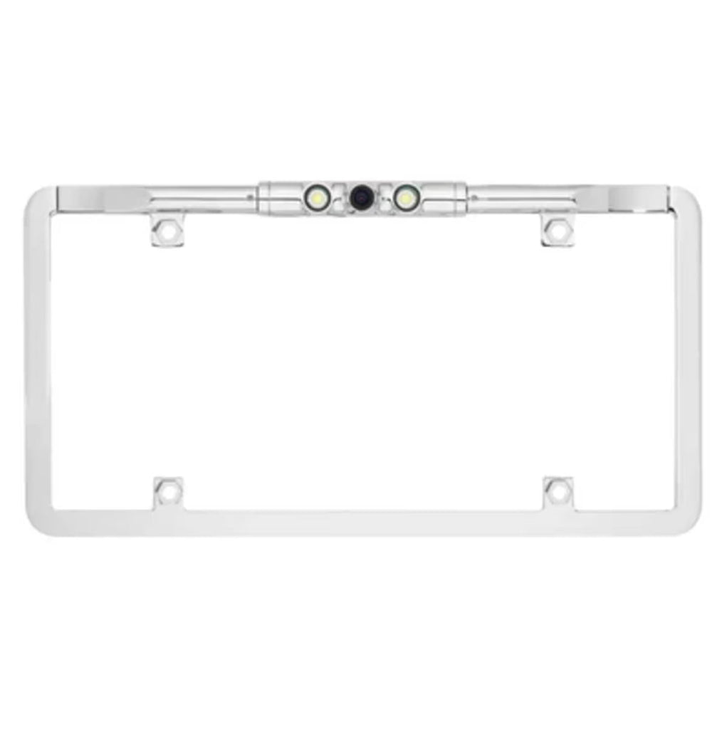 Boyo VTL275LTJ Ultra Slim Full-Frame License Plate Mounted Backup Camera with Trajectory Parking Lines and LED Lights