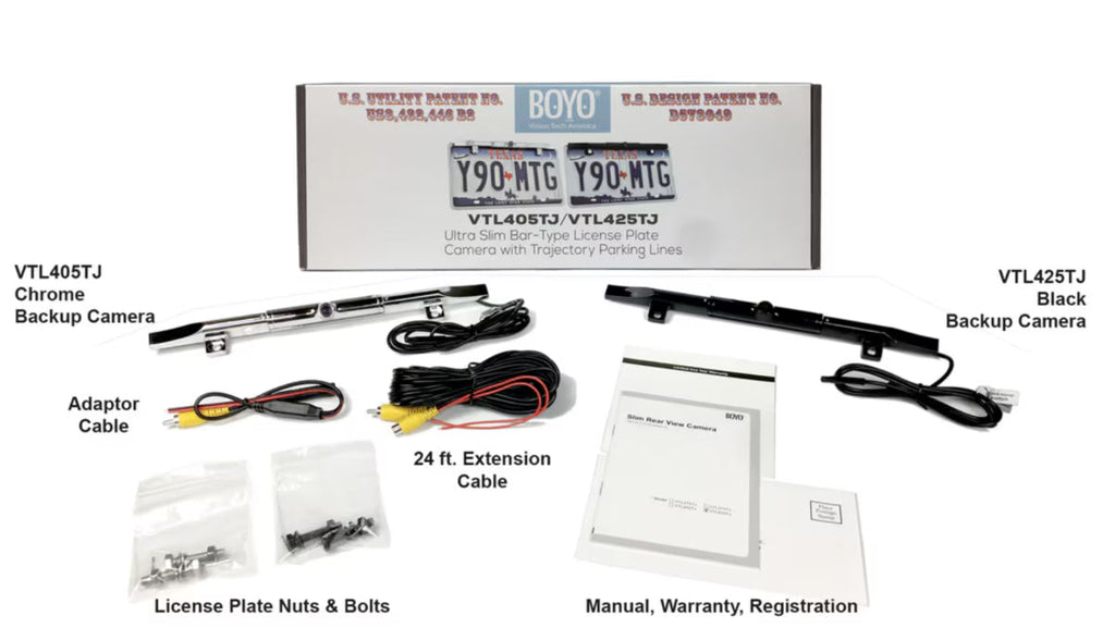 Boyo VTL405TJ Ultra Slim Bar-Type License Plate Backup Camera with Active Parking Lines