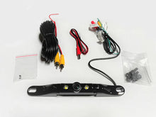 Load image into Gallery viewer, Boyo VTL422TJS Short Length Bar-Type License Plate Backup Camera with LED Lights and Trajectory Parking Lines (Black)