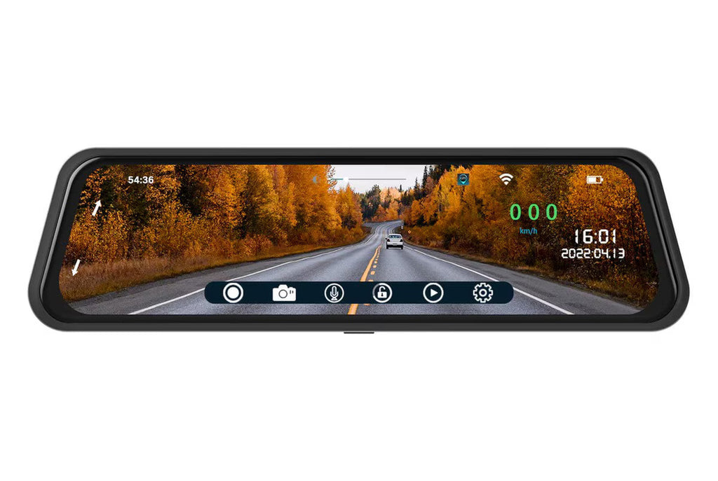 Boyo VTR93MHD Vehicle HD Backup Camera/DVR System with 9.36” Rear-View Mirror Monitor, Front and Rear-View Cameras for Car, Truck, SUV and Van