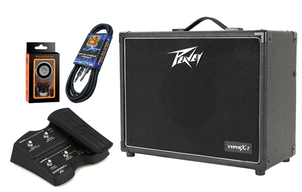 Peavey VYPYR X1 Guitar Modeling Amp + Sanpera footswitch + Instrument Cable + Phone Holder