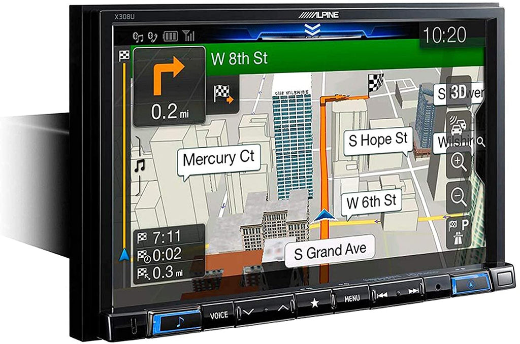 Alpine X308U Double DIN Bluetooth Car Stereo 8" Touchscreen with Built-in Navigation, Apple CarPlay, & Android Auto