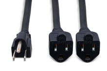Load image into Gallery viewer, Hosa YAC-407 18-gauge NEMA 5-15P to Dual NEMA 5-15R Power Y Cable