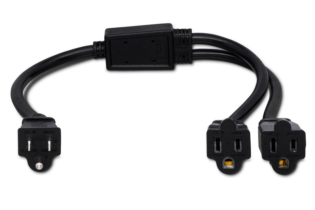 Hosa YAC-407 18-gauge NEMA 5-15P to Dual NEMA 5-15R Power Y Cable