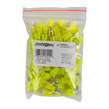 Load image into Gallery viewer, Install Bay YNST6 Yellow Nylon Spade Terminal 12-10 Gauge #6 - Package of 100