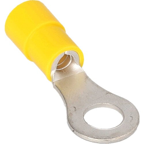 Install Bay YVRT14 Yellow Vinyl Ring Terminal 12-10 Gauge 1/4 in Package of 100
