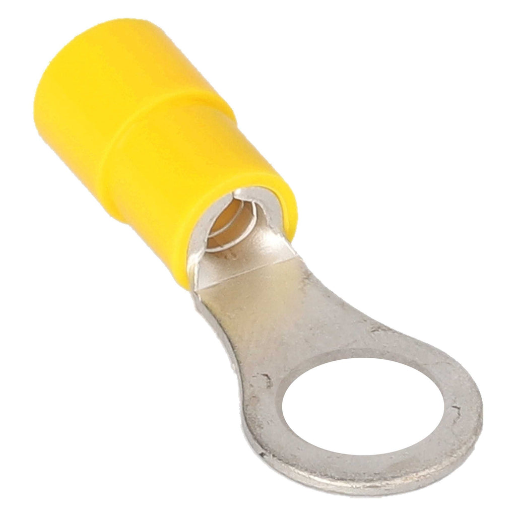 Install Bay YVRT6 Yellow Vinyl Ring Terminal 12-10 Gauge #6 Package of 100