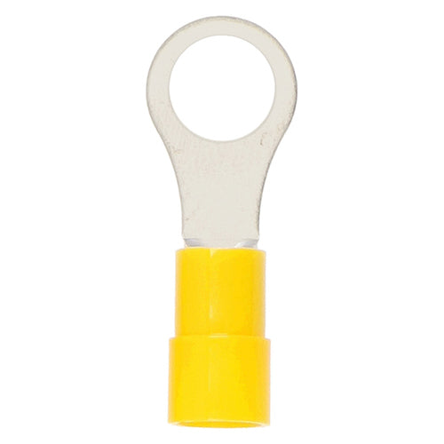 Install Bay YVRT6 Yellow Vinyl Ring Terminal 12-10 Gauge #6 Package of 100