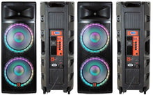 Load image into Gallery viewer, 2 MR DJ PRO215LED Bluetooth Speaker Professional Dual 2x15" 5500W Speaker PA DJ LIGHT Bluetooth