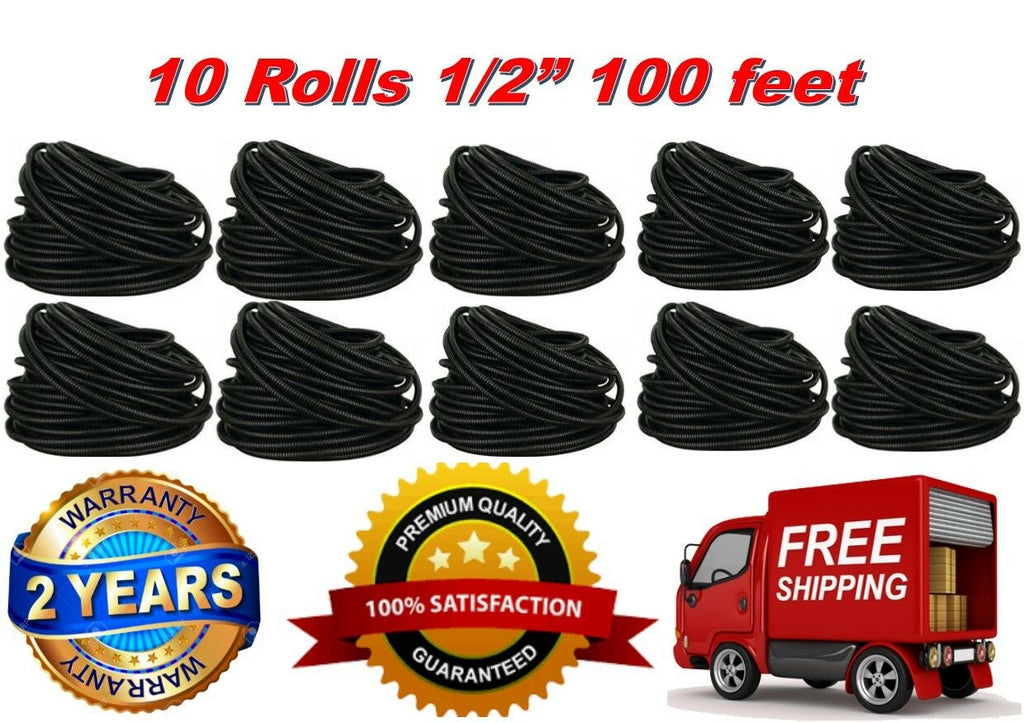 10 Rolls 100 Ft 1/2" Split Wire Loom Conduit Polyethylene Tubing Sleeve Tube