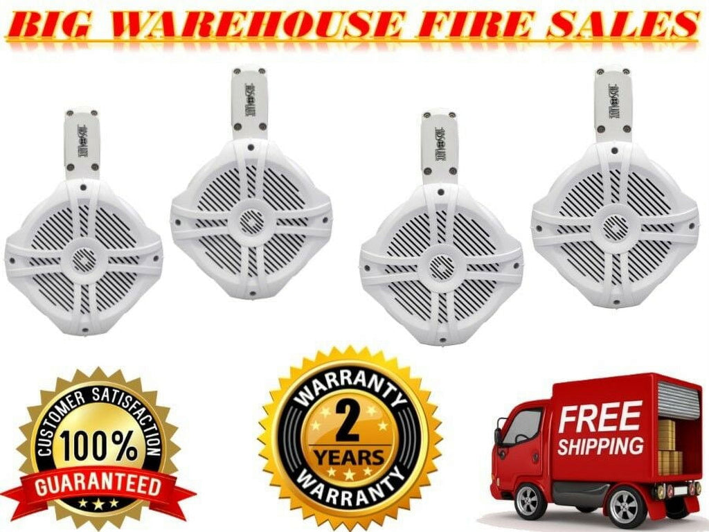 2 Pair Absolute MPS65W Marine RV 6.5" 200W RMS Wake Tower POD Enclosure Speaker