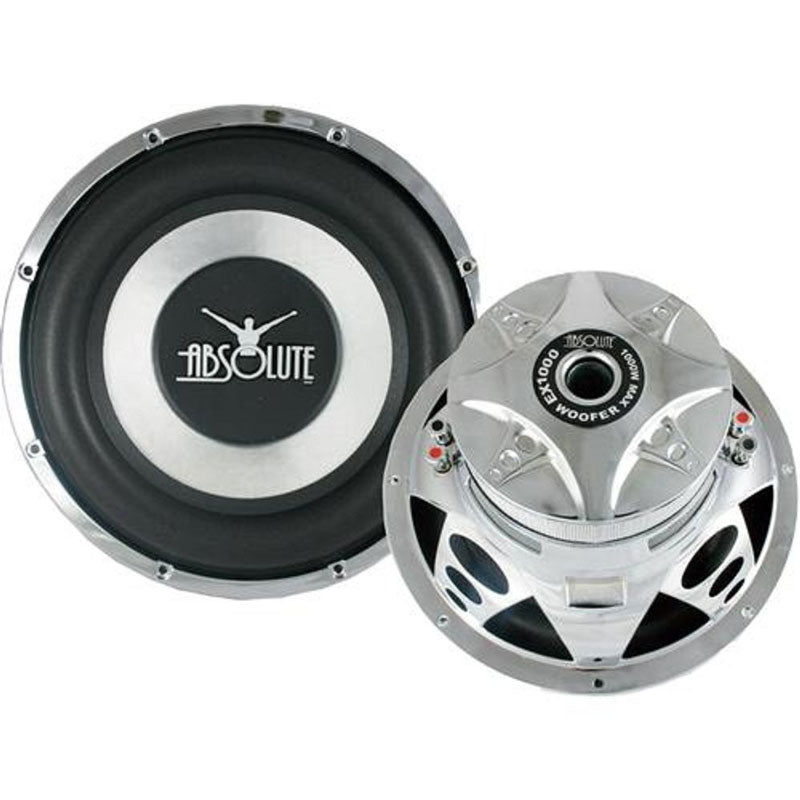 Absolute 10" EX900 Subwoofer 900 Watt Dual 4Ω for Car Audio Systems