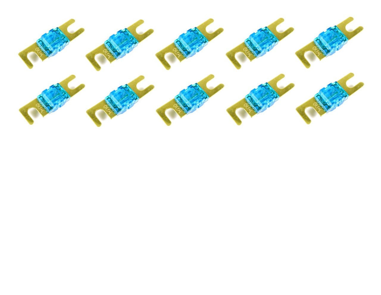 Absolute AFS60-10 10 Pack Of 60 Amp Gold AFS / Midi / Mini ANL Fuses