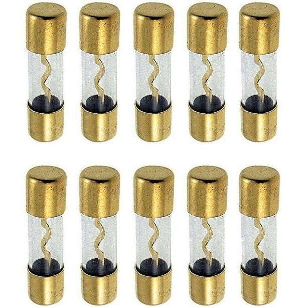 Absolute AGU100 FUSE 10 PCS Gold AGU 100 AMP CAR STEREO INLINE AMP GLASS FUSE