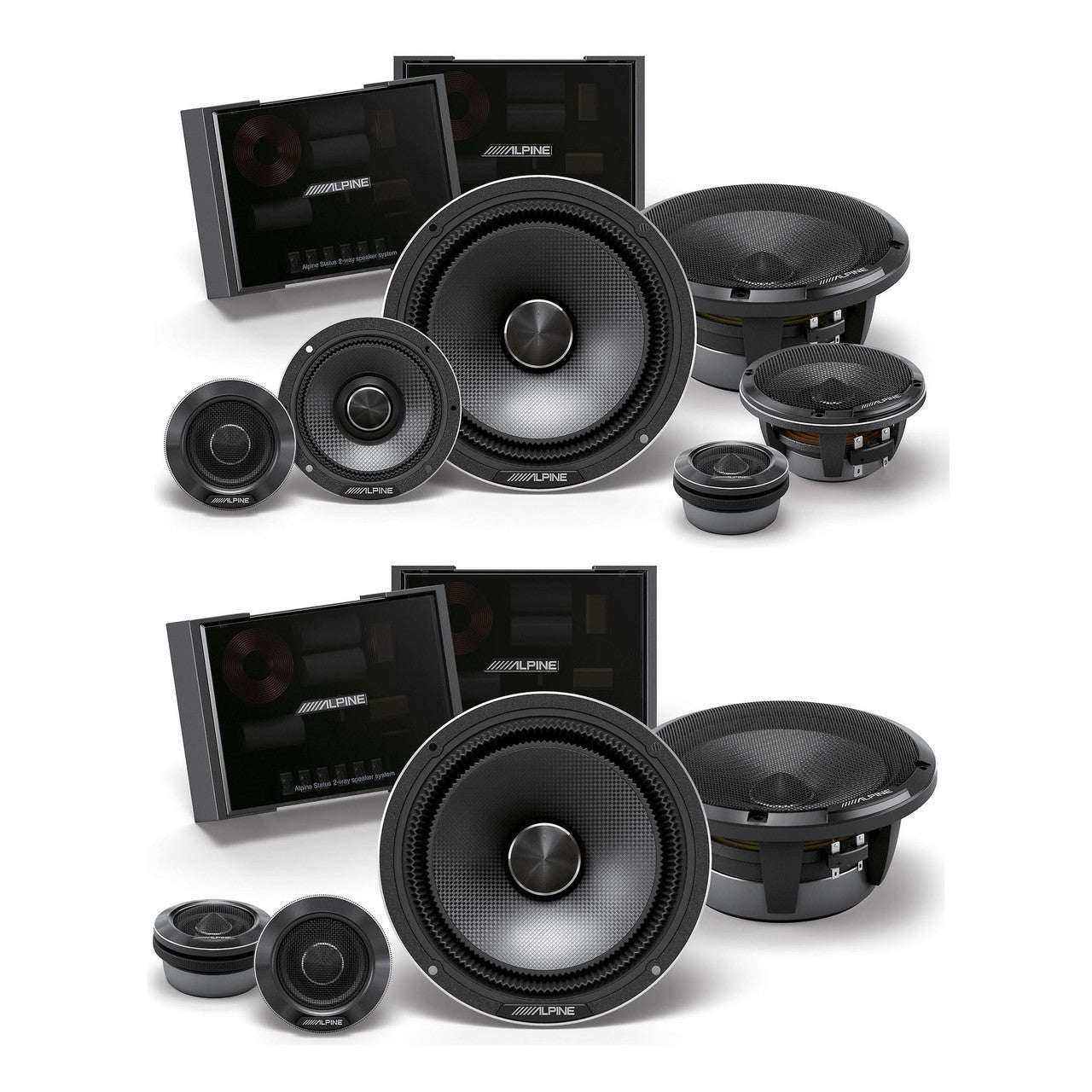 Alpine HDZ-653 6.5” 3-Way & HDZ-65C  6.5" 2-Way Slim-fit Component Speaker Set