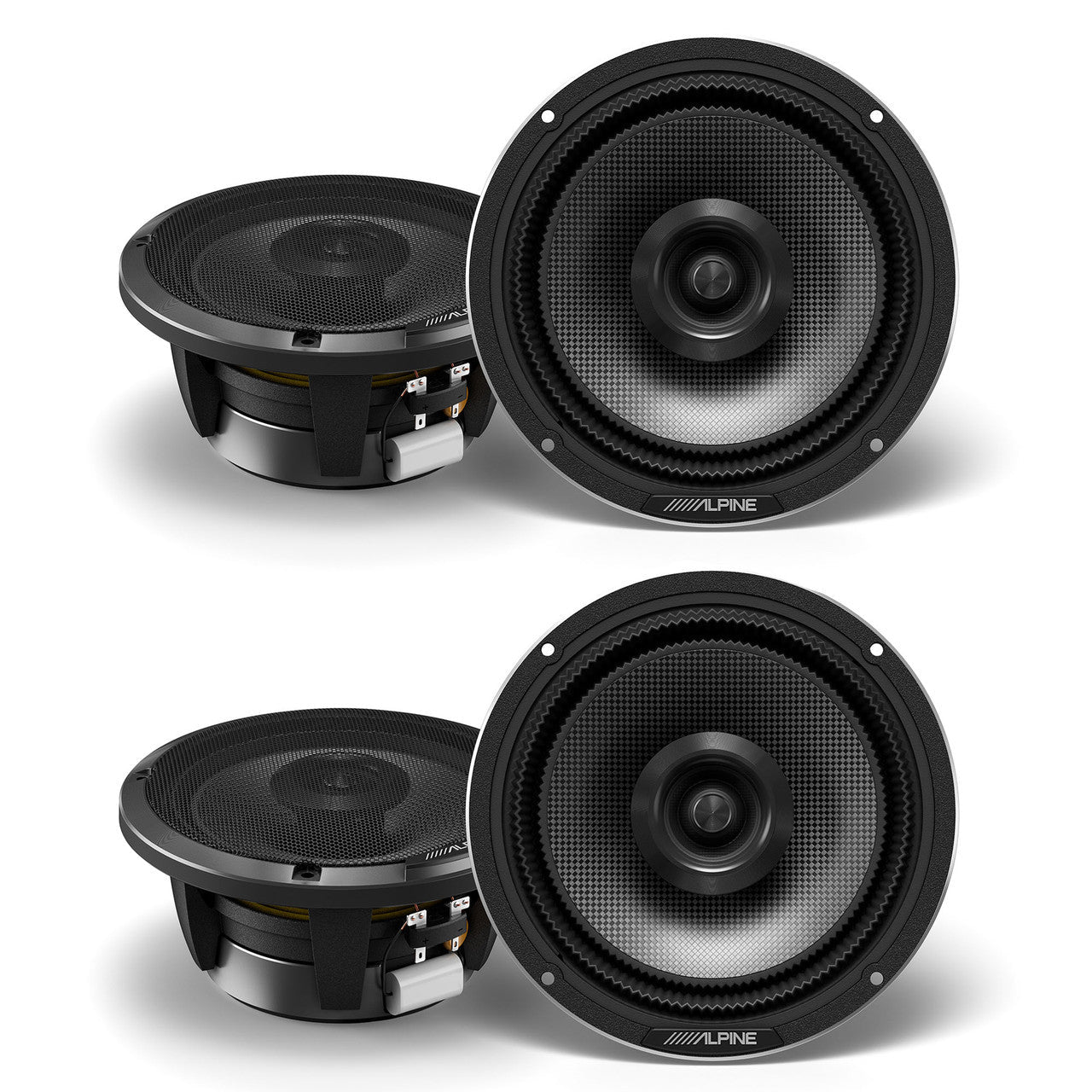 2 Alpine HDZ-65 600W Status Hi-Res 6.5” (16.5cm) 2-way Coaxial Speakers