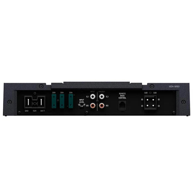 Alpine HDA-M80 800W Mono Subwoofer Amplifier + RUX-H01 Remote Bass Controller + Accessory Bundle