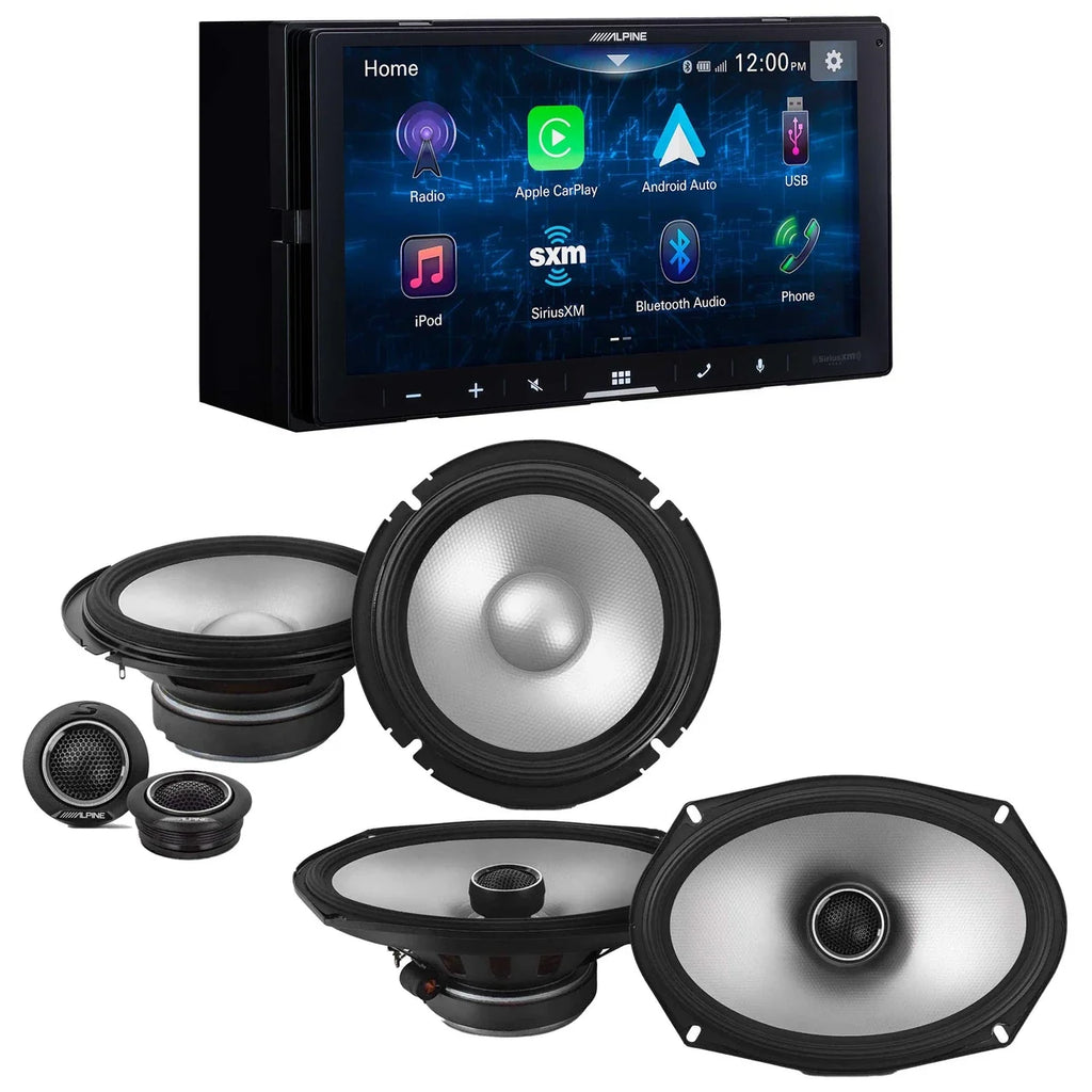 Alpine iLX-W670+S2-S65C+S2-S69+TW500+BT1700 Digital Multimedia Receiver & 1 Pair Type S 6.5" Component Speakers and 1 Pair Type S 6x9 Coax + Accessory Bundle
