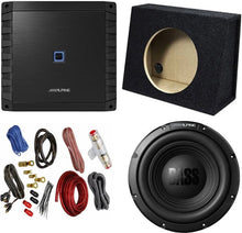 Load image into Gallery viewer, Alpine Bundle Compatible with Universal Vehicles W12S4 Single 12" Loaded Sub Box Enclosure with S2-A60M 1200W Amplifier
