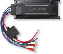 Load image into Gallery viewer, Alpine S-SB10V 10" Vented Loaded Halo Enclosure with Alpine KTA-30MW Mono and KTA-30FW 4-Channel Weather Resistant Amplifiers