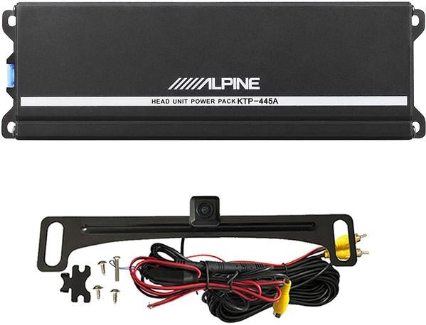 Alpine KTP-445A Power Pack Head Unit Amplifier and Backup Camera Bundle. 4-Channel Compact Amp Increases Alpine Head Unit Power up to 150 Percent - 90 Watts x 4 Channels, fits iLX-W650 and Others.