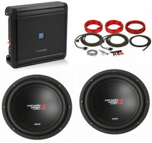 Alpine S2-A36F 4-Ch Amplifier + 2 Cerwin-Vega 12" Subwoofers + 8G Amp Kit