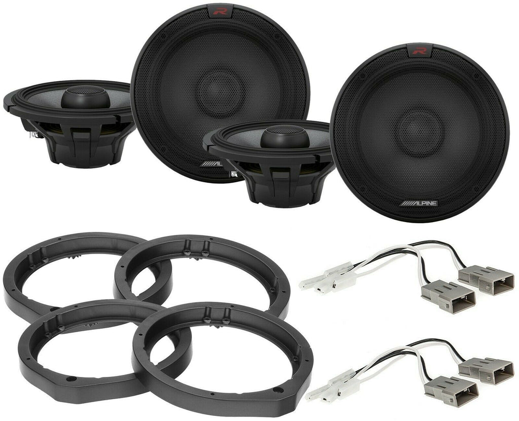 2 Alpine R2-S65 Front & Rear Speaker Adapters Harness Fit Select Honda Acura