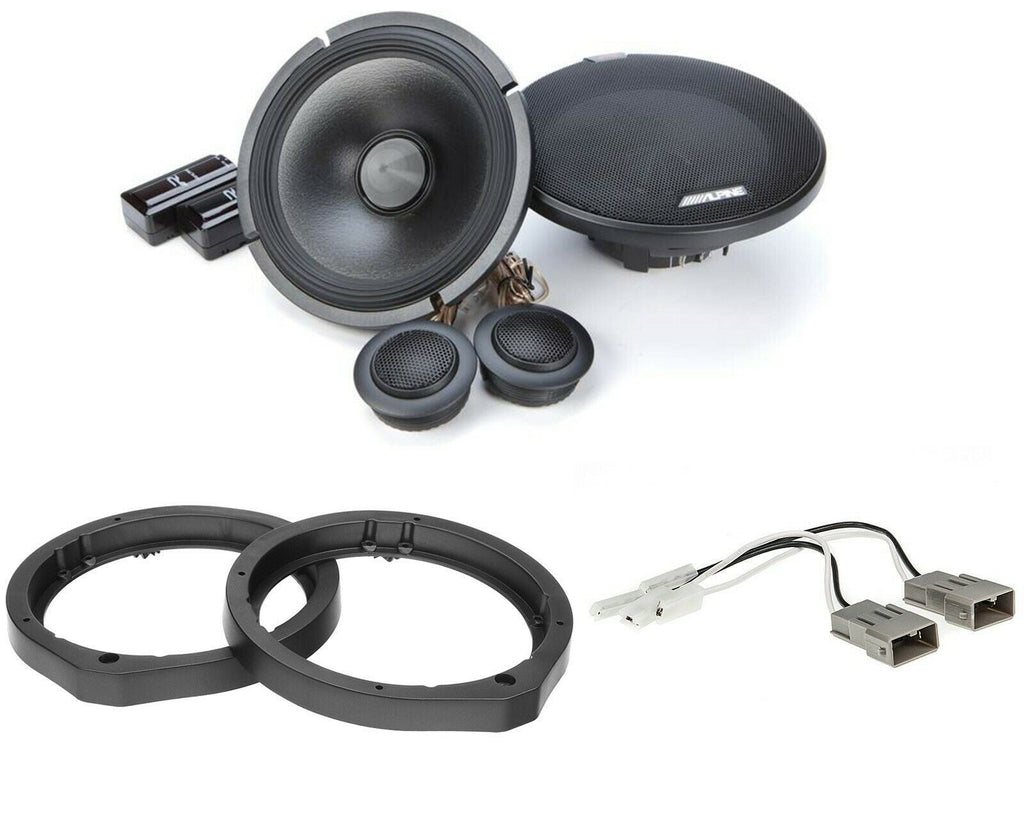 Alpine R2-S65C 6.5" Component Speaker + Adapter & Harness Fit Select Honda Acura