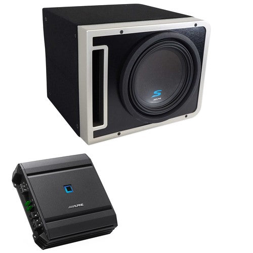 Alpine R-A75M Mono Amplifier + R-SB10V 10" Subwoofer Enclosure + RUX-KNOB.2
