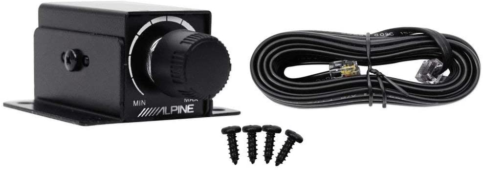 Alpine R2-A60F 4 Ch 600 Watt Car Amplifier & RUX-KNOB Bass Knob & KIT10 AMP Kit