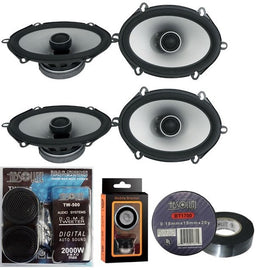 2 Pairs Alpine S2-S68 5x7 (6x8) Speaker 2-Way Coaxial Speakers Bundle