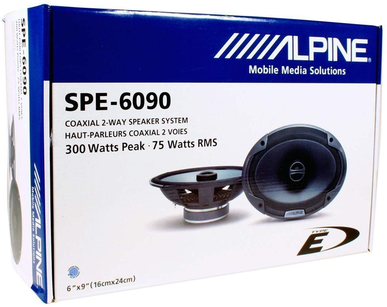 Alpine SPE-6090 600W 6x9" 2-Way Type-E Series Coaxial Speakers