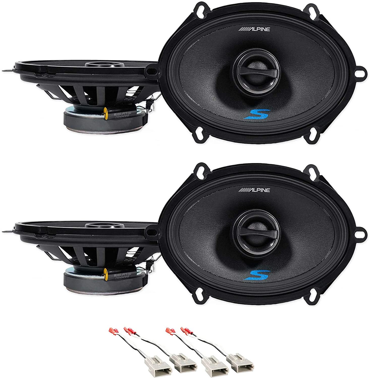 Front+Rear Alpine S 5x7" Factory Speaker Replacement Kit For 1993-2002 Mazda 626