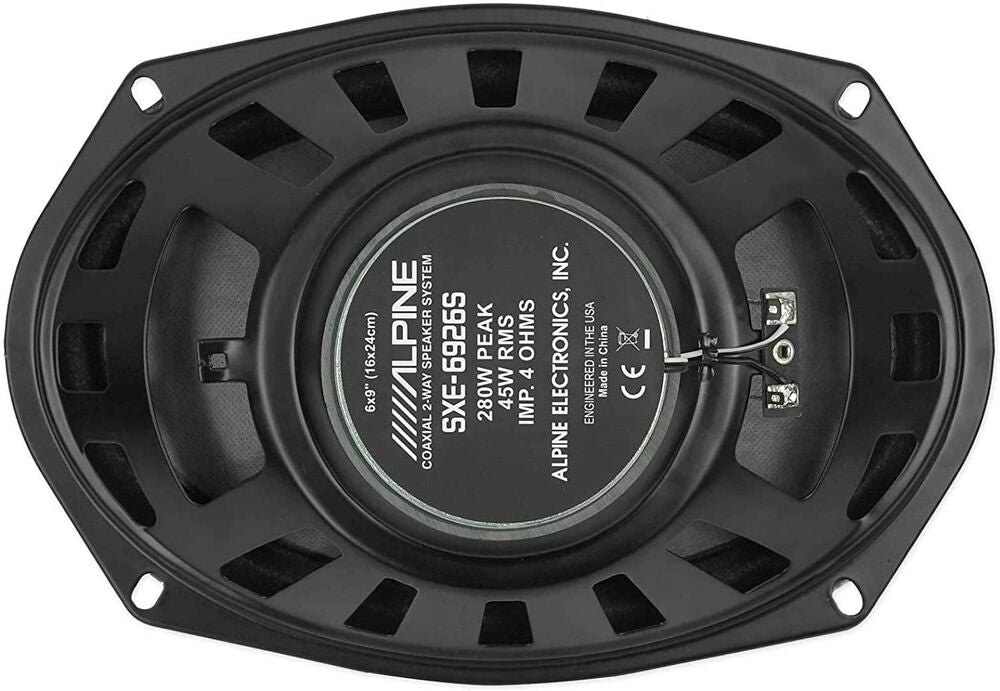 Alpine SXE Series 2-Way 6x9" Coaxial Speakers, 280W Peak Power (SXE-6925S)