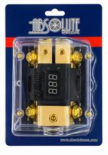 Load image into Gallery viewer, Absolute AND-600 Digital ANL Fuse Holder LED Voltmeter Display 0/4 Gauge Power Distribution Block Includes (2) 150A ANL Fuse