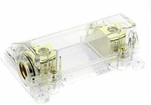 Absolute USA ANH-0 Gold Inline ANL Fuse Holder Fits 0, 2, 4 Gauge with 80AMP Fuse