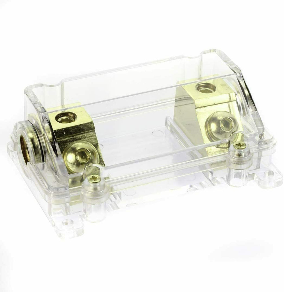 Absolute USA ANH-0 Gold Inline ANL Fuse Holder Fits 0, 2, 4 Gauge with 100AMP Fuse