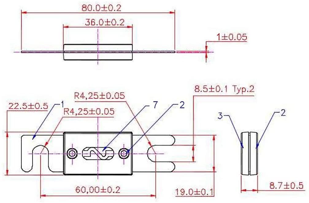 Absolute ANL100-2 2 Pack ANL Fuses 100 Amp Gold Plated Home Work Tools