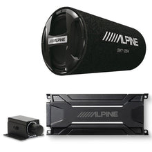 Load image into Gallery viewer, Alpine SWT-12S4 12" Bass System with Alpine KTA-30MW Mono Weather Resistant Tough Power Pack Amplifier and RUX-KNOB.2 Bass Knob