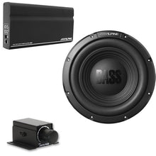 Load image into Gallery viewer, Alpine KTA-200M Mono Power Pack Amp with Alpine W12S4 12" Subwoofer and Bass Knob