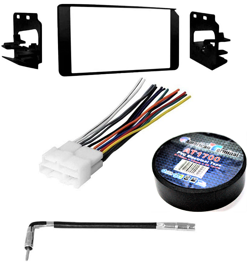 AT Bundle111 Car Stereo Installation Kit Compatible with Cadillac 1999 – 2000 Escalade In-Dash Mounting Kit Antenna Harness for Double Din Radio Receivers