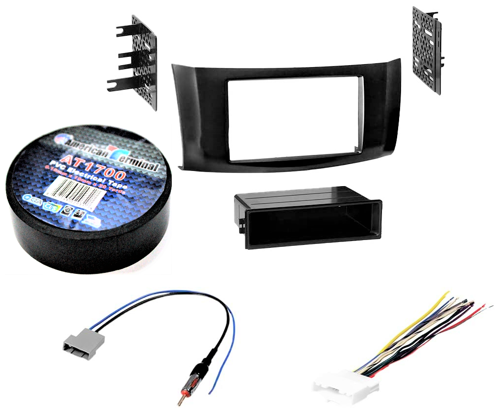 AT Bundle113  Car Stereo Installation Kit Compatible with Nissan Sentra 2013 – 2016 In-Dash Mounting Kit, Antenna, and Harness for Single or Double Din Radio Receivers