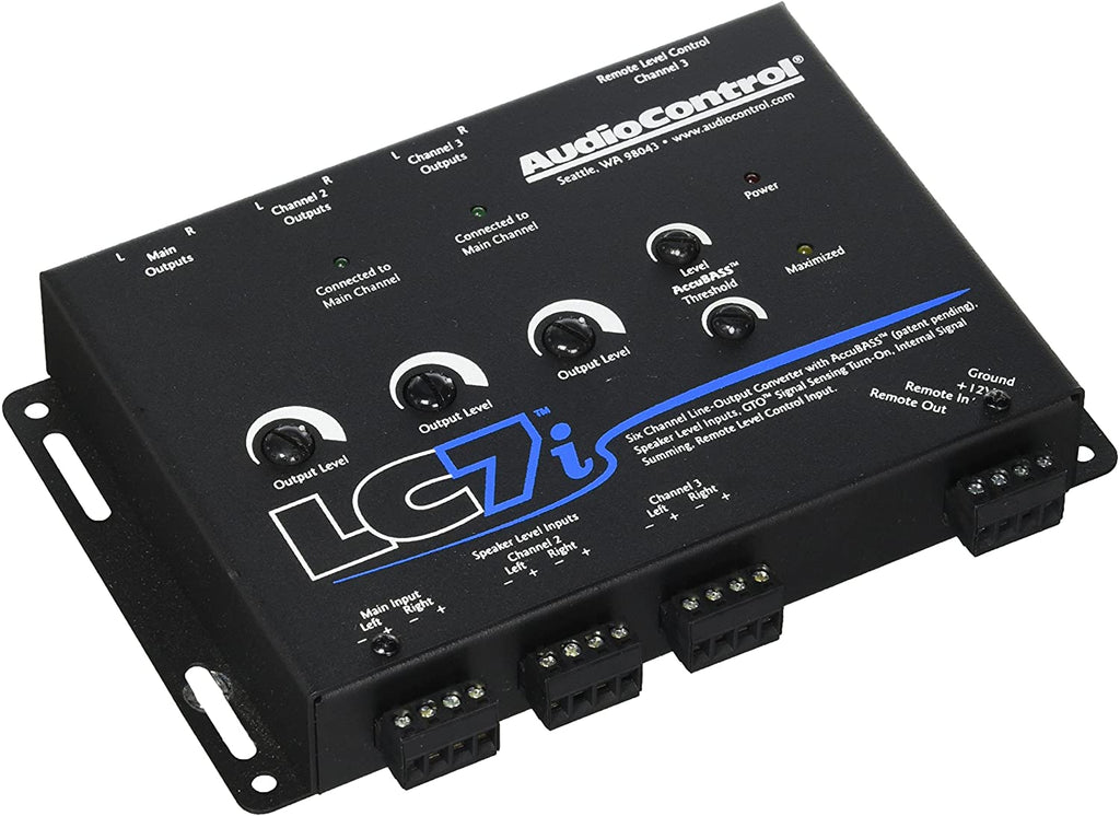 Audio Control LC7i & ACR-1 6 Channel Line Out Converter with bass restoration adds aftermarket subs and amps to a factory system & ACR-1 Dash Remote