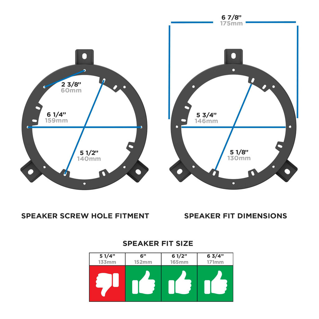 Metra 82-3025 Speaker Adapter Plate Compatible Fits for Saab 1994-2009 - 6" to 6.75"